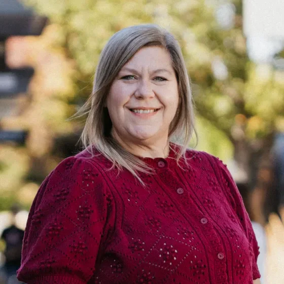 Heather Seat, CPA, smiling outdoors